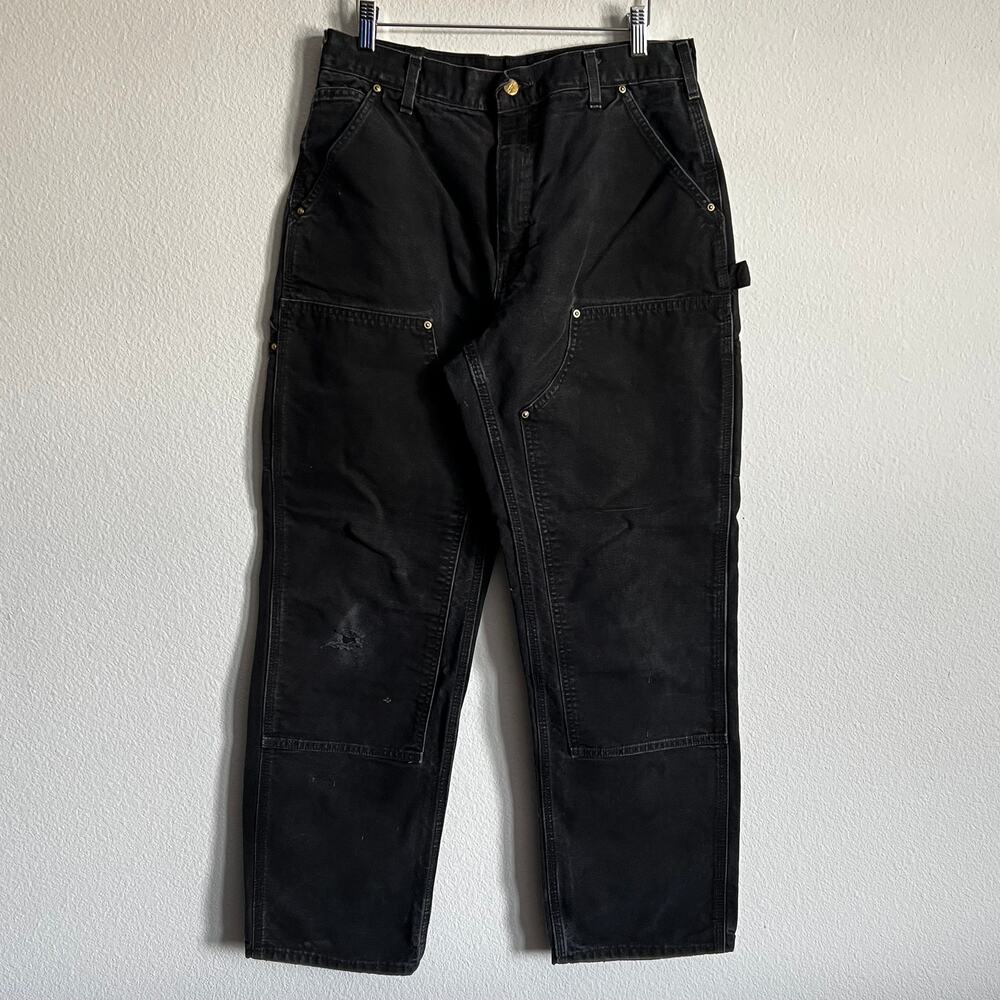 Carhartt B01 BLK black double knee work wear carpenter pants